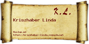 Kriszhaber Linda névjegykártya